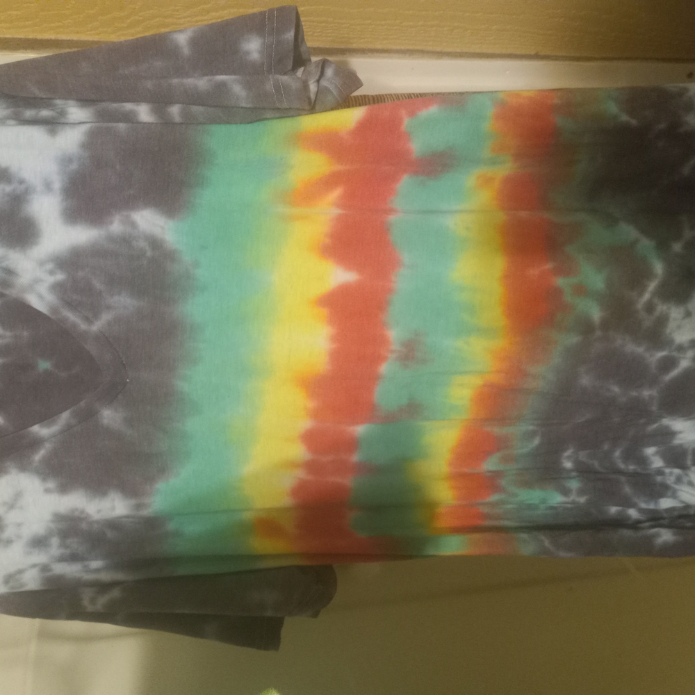Colorful Tie-Dye T-Shirt with Stripes